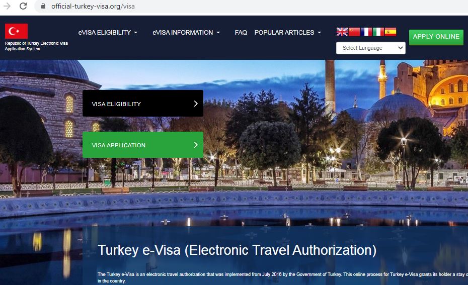 TURKEY VISA ONLINE APPLICATION - West Coast USA OFFICE
