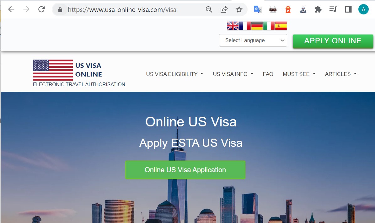 USA Official United States Government Immigration Visa Application Online FOR IRISH AND BRITISH CITIZENS - Iarratas ar Víosa Rialtas SAM Ar Líne - ESTA USA