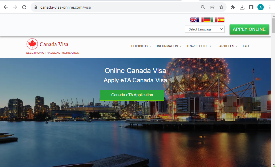 CANADA  Official Government Immigration Visa Application Online Slovenia Citizens - Spletna vloga za kanadski vizum - uradni vizum